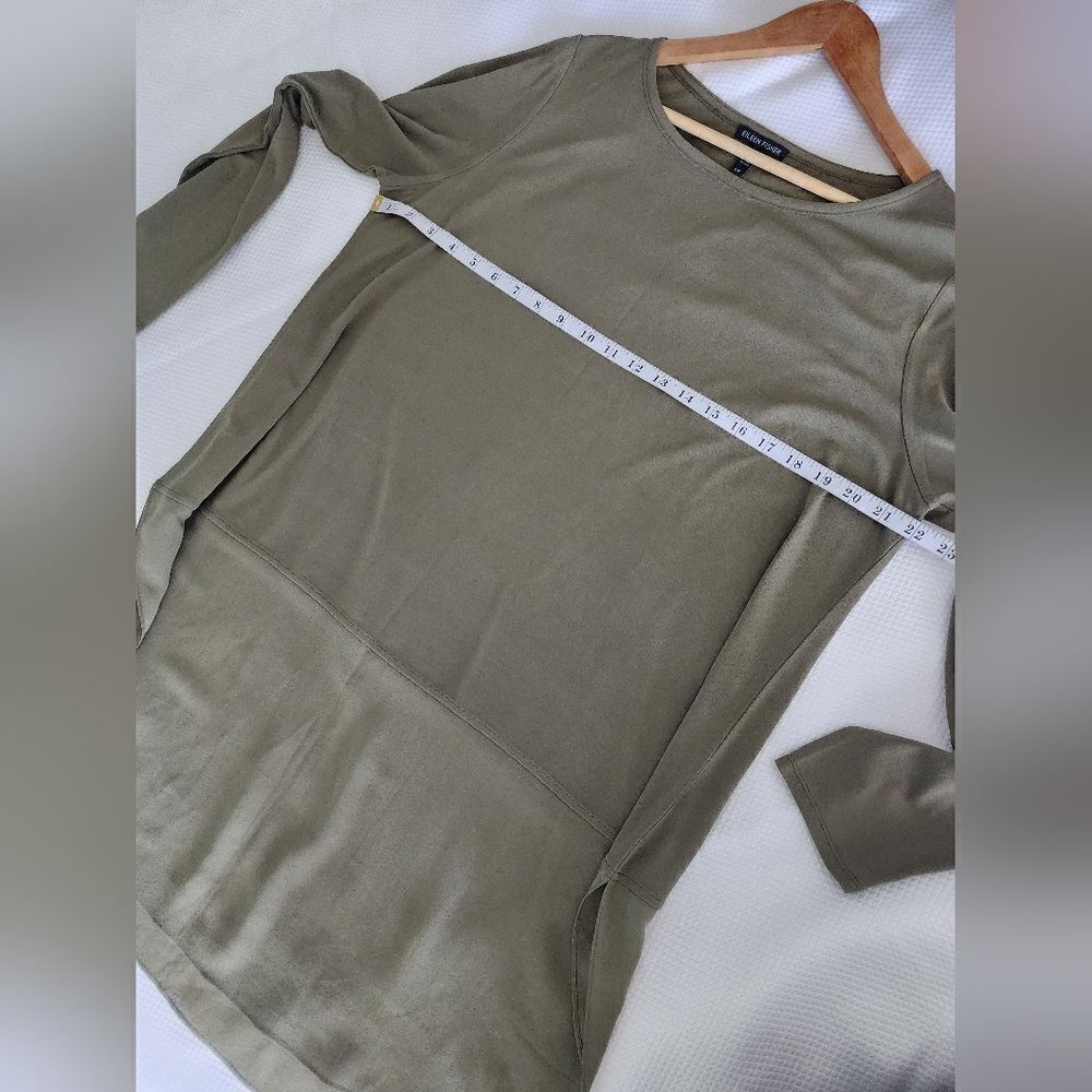 Eileen Fisher Silk Green Tunic Top - Picture 5 of 7